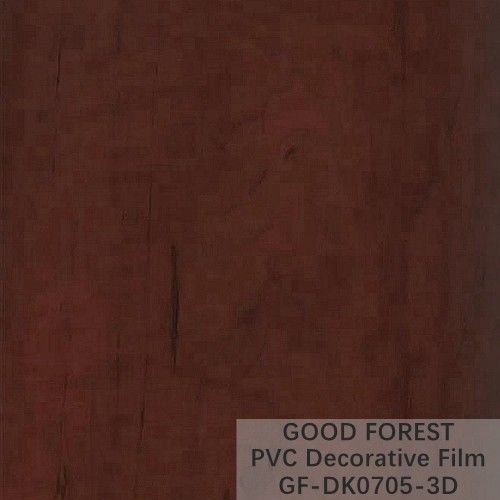 Film intérieur de PVC d'ODM boursouflant la couleur rouge de grain en bois décoratif