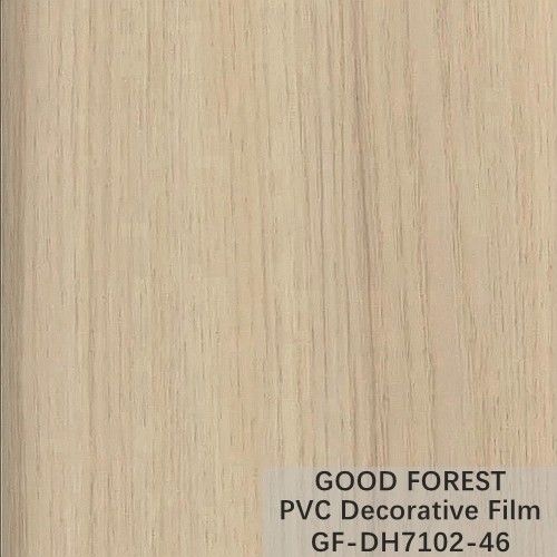 Type jaune-clair décoratif de couleur de boursouflure de film de PVC en bois de grain d'OEM