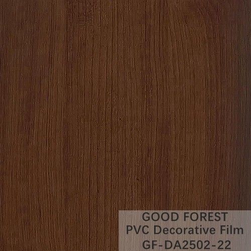 Film décoratif de PVC de garde-robes boursouflant la couleur brun clair de grain en bois
