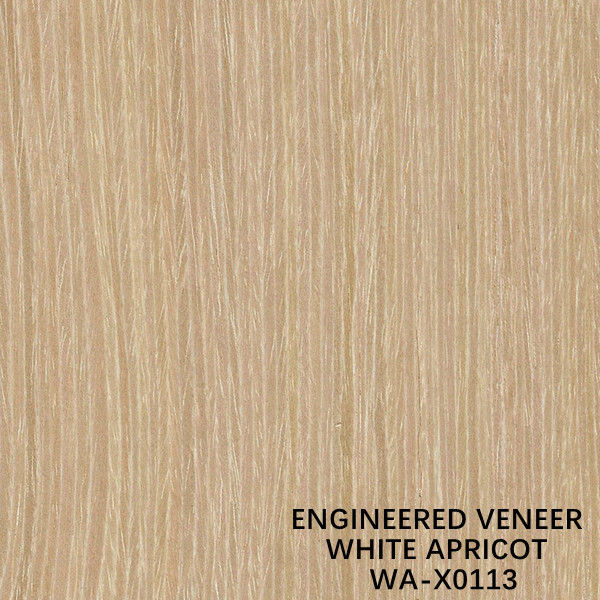 Le placage synthétique X0113 en bois d'abricot a adapté la longueur aux besoins du client 3050mm que Squarter a coupé le grain droit pour le contreplaqué de fantaisie Chine fait