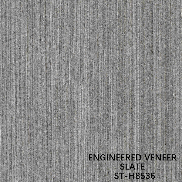 Taille foncée machinée 3100mm de Grey Color For Decoration Lengthened de grain Fineline droit de la noix H8536 de placage en bois d'ardoise