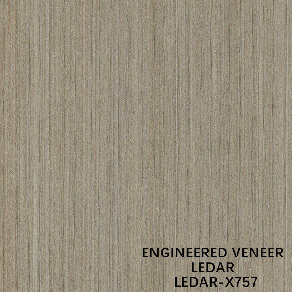 La tranche en bois machinée de placage de Ledar a coupé la couleur du grain droit X757 Brown de techniques pour le fabricant de la Chine de revêtement mural