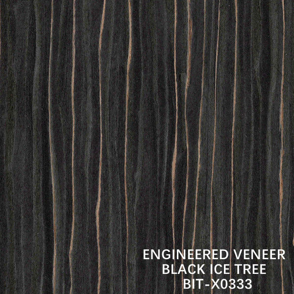 Le quart d'arbre machiné par décoration de glace noire d'Ebony Wood Veneer X0333 a coupé directement la longueur de grain 2500-3100 millimètres de bonne qualité