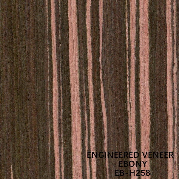 La couleur Ebony Wood Veneer Slice Cut machiné par H258 de Brown a tondu de retour pour la peau de porte