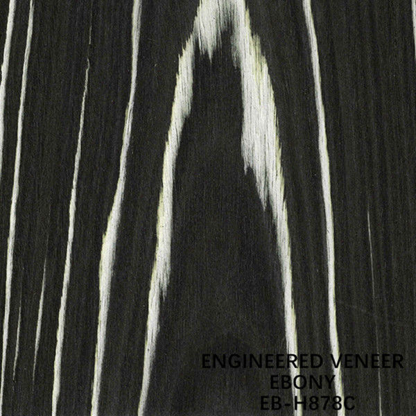 Couleur noire et blanche synthétique du grain H878C de couronne d'Ebony Wood Veneer Flat Cut pour l'hôtel