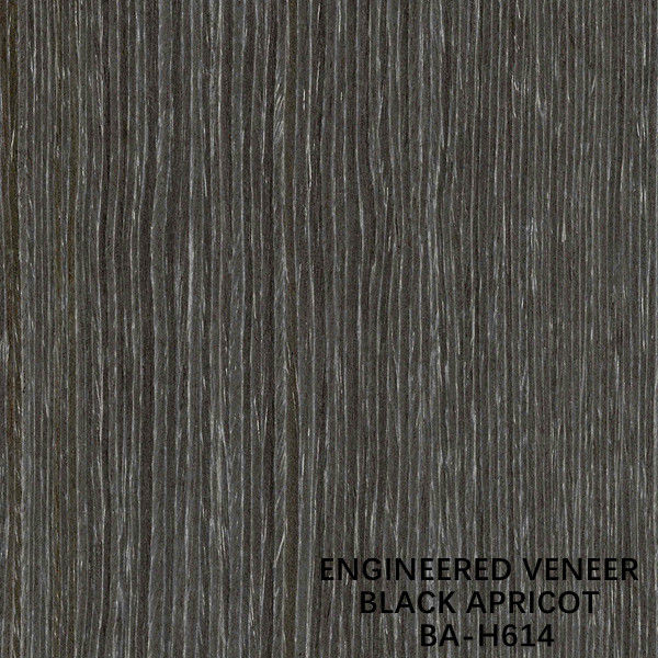 Placage en bois reconstitué de fantaisie d'abricot noir H614 Grain droit coupé par quart 0.15-0.55mm