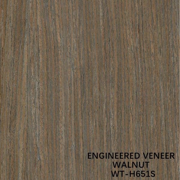 Grain droit coupé par quart du placage en bois de noyer noir de simulation de Brown H651S pour l'hôtel 0.4mm