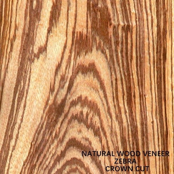 Le bois naturel de zèbre de l'Afrique de l'ouest plaquent Zebrano la couronne coupée que plate a coupé de haute qualité pour la voiture la Chine intérieure fait