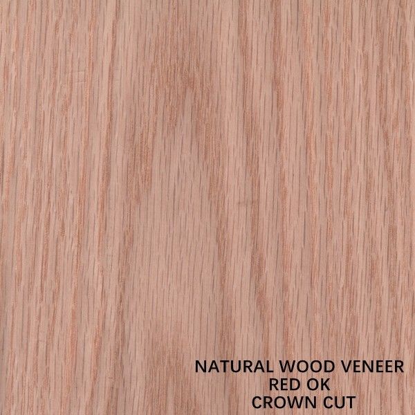 La couronne a coupé le placage en bois de chêne rouge de la catégorie 0.5mm du grain D.C.A. pour le visage et la porte de meubles