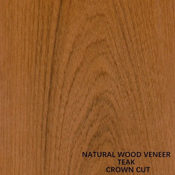 Le bois naturel de teck de décoration plaquent la longueur coupée plate du grain 2050-3200mm de couronne