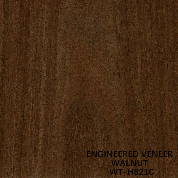Placage en bois de noix de couleur brun foncé de grain de couronne pour le visage 2500-3100mm de Cabinet adapté aux besoins du client
