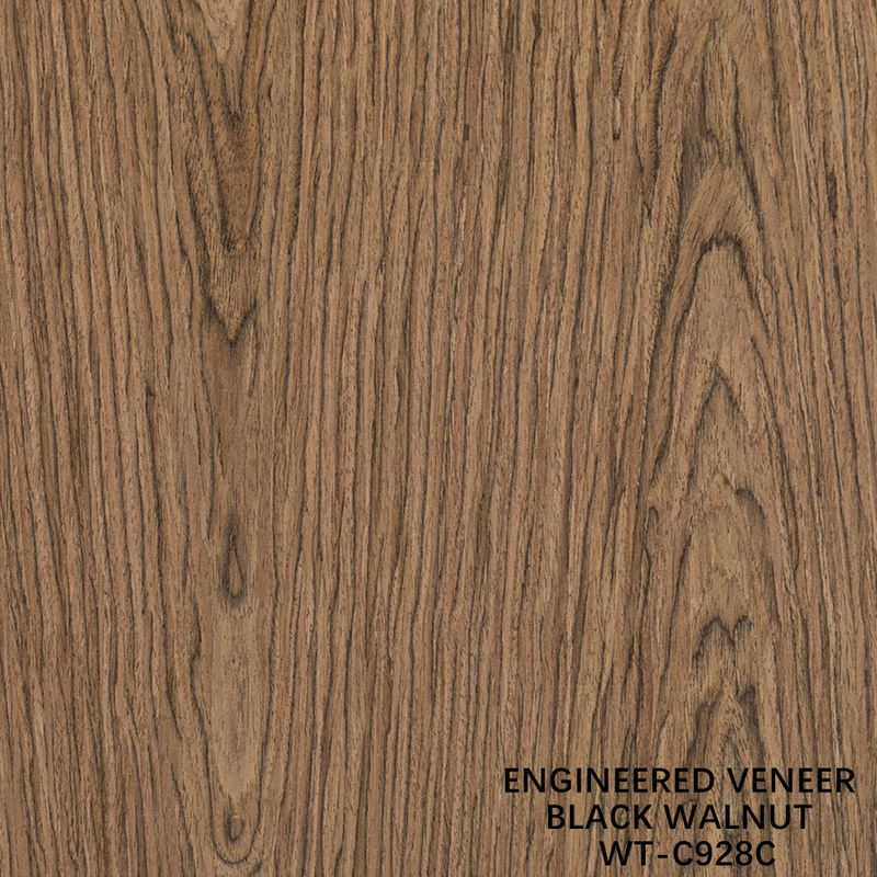 Veneur de bois reconstitué Noix de noyer couronne coupée à plat Grain 0,15-0,6 mm Marron Pour la porte