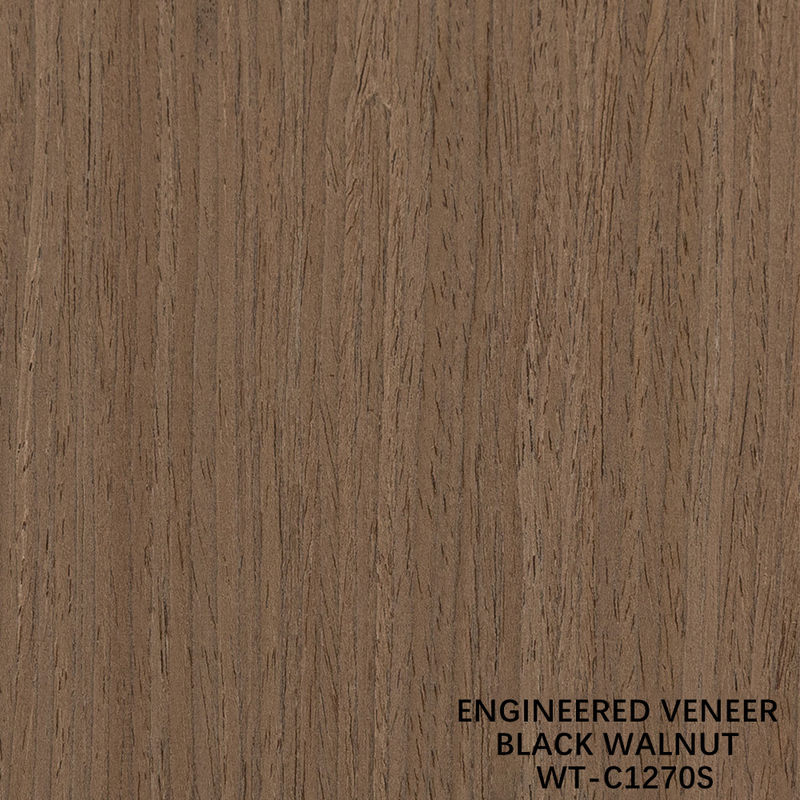 Veneer de bois de noyer américain reconstitué 0,15-0,60 mm Service personnalisé Quartier coupé Fine Line Pour la décoration