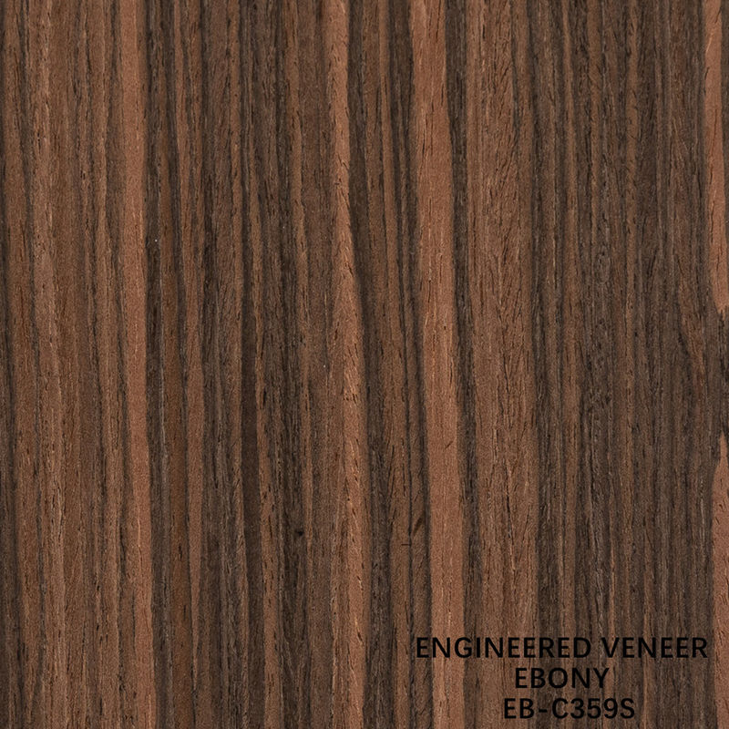 Recon ébène bois placage tranche coupé grain droit double couleur pour la porte et l' armoire décoration faciale