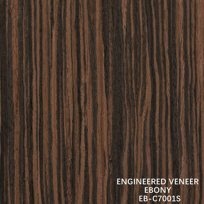 Placage de bois d'ébène recomposé de fantaisie, quartier à fil droit, dos molletonné, pour la décoration d'hôtels et de meubles EB-C7001S / 7064S