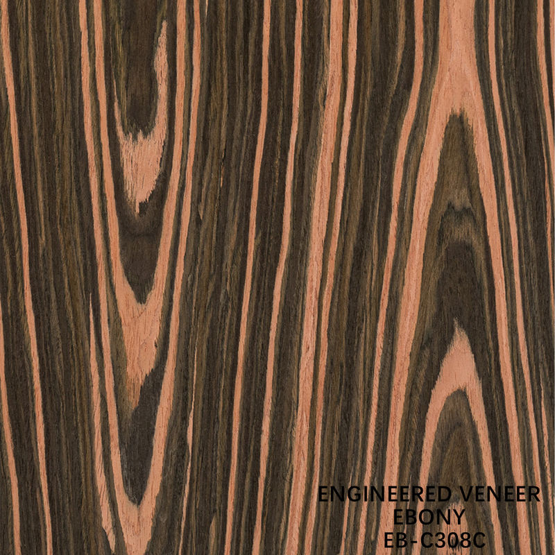 Veneur de bois génie reconstitué couronne coupée ébène 0,15-0,60 mm d'épaisseur pour l'intérieur de la voiture