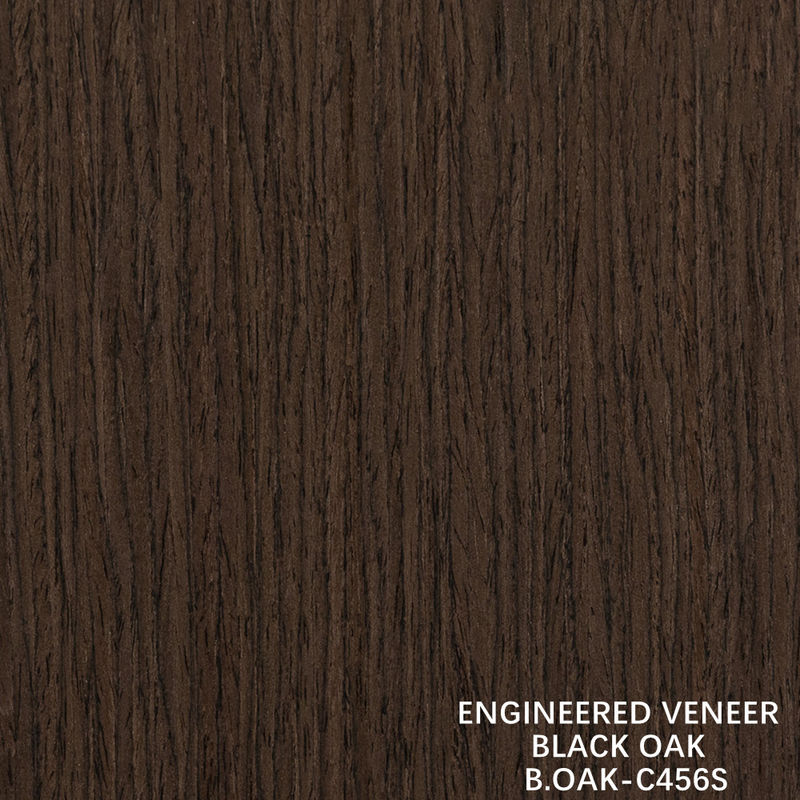 Placage de bois d'ingénierie de luxe Chêne Noir Fil Droit Coupe Tranche Assemblage 1220mm B.OAK-C456S / 617S / 1180S / 1222S