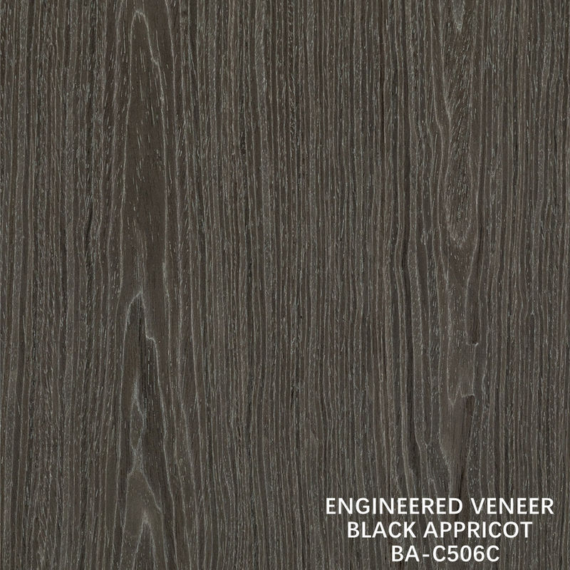 Top A Veneer de bois artificiel Lavé Noir Abricot Couronne Grain Couleur foncée Pour la décoration de l'armoire d'hôtel