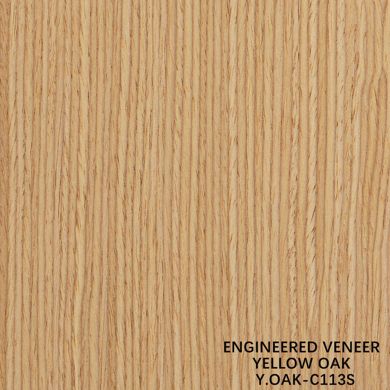 Recon bois placage jaune chêne vertical grain quart de coupe 3050 * 640mm Pour le papier de décoration d'hôtel retour China Manufacturer
