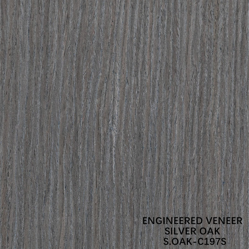 Veneur de bois d'ingénierie sophistiquée en chêne d'argent coupé pour porte et armoire face allongée taille 3100mm