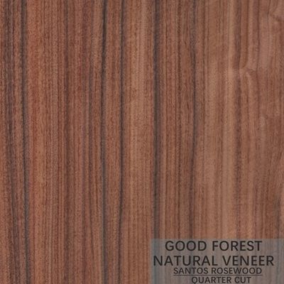 Placage en bois naturel de bois de rose d'hôtel de quart de coupe de couronne directement