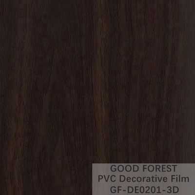 Film noir décoratif de PVC grain en bois de largeur de 1260mm - de 1330mm