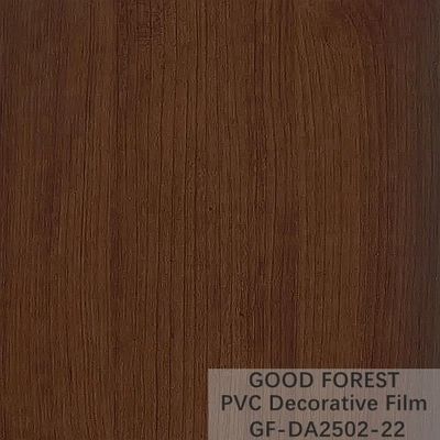 Film décoratif de PVC de garde-robes boursouflant la couleur brun clair de grain en bois