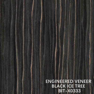 Le quart d'arbre machiné par décoration de glace noire d'Ebony Wood Veneer X0333 a coupé directement la longueur de grain 2500-3100 millimètres de bonne qualité