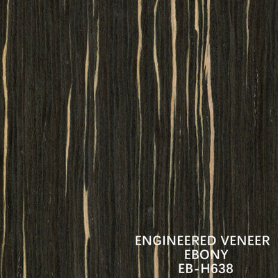 Épaisseur reconstituée adaptée aux besoins du client de grain droit d'Ebony Wood Veneer H638 dos de papier de 0.15-0.6 millimètre de fabricant de la Chine