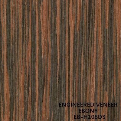 Grain droit recomposé par fantaisie d'Ebony Wood Veneer Brown Color H108DS de visage de Cabinet