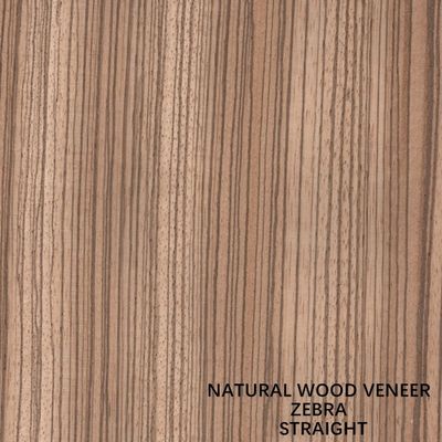 Le quart naturel de Zebrano de placage en bois de zèbre de l'Afrique de l'ouest a coupé le grain droit de haute qualité pour la voiture la Chine qu'intérieure fait