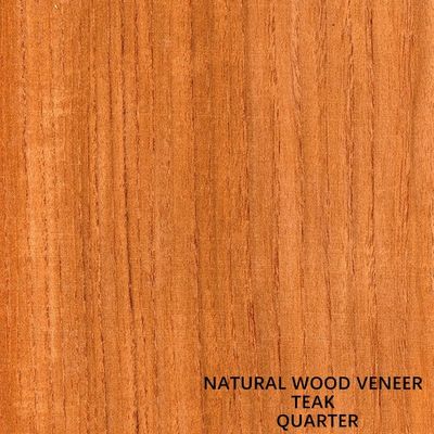 Le quart naturel de placage en bois de meubles et de teck d'hôtel a coupé la texture d'espace libre de grain droit