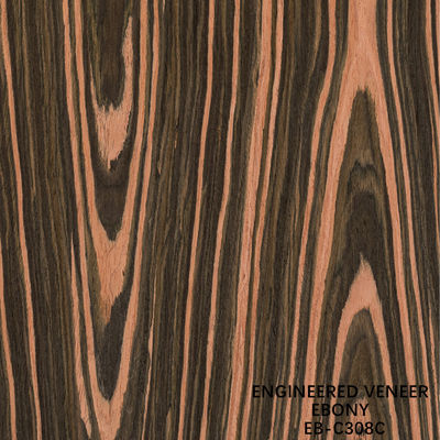 Veneur de bois génie reconstitué couronne coupée ébène 0,15-0,60 mm d'épaisseur pour l'intérieur de la voiture
