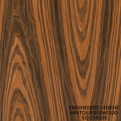 Placage en bois de Santos palissandre laminé, grain de couronne, épaisseur personnalisable 0,15-1,8 mm, pour façade de meuble SZ-254C / 1010C / 1325C