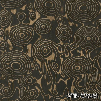 Veneur artificiel de bois de l'anneau d'arbre d'or 0,30 mm G.TR-X3388 tranche coupée pour la face du cabinet