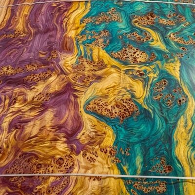 Placage de bois teint naturel et écologique, Placage de bois décoratif multicolore vibrant, Tailles personnalisées pour meubles, portes et décoration murale intérieure